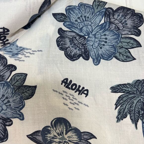 Vtg 90s Bugle Boy Hawaiian raime cotton blend Short Sleeve Button down aloha L - Picture 14 of 15